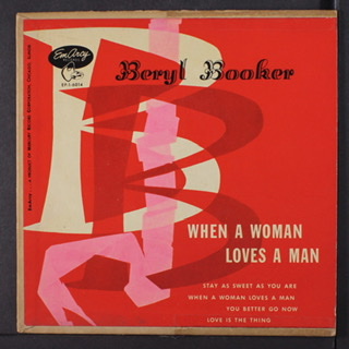Beryl Booker's EP album cover for "When A Woman Loves A Man."