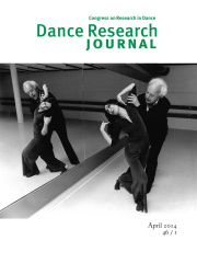 "Dance Research Journal April 2014 cover