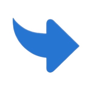 A thick upswept tail blue bent arrow bullet point.