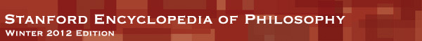 The banner logo colored in brown of the Stanford Encyclopedia of Philosophy (Winter 2012 Edition).