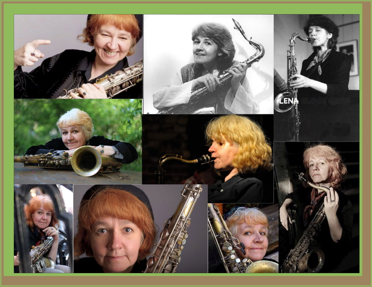 A collage of photographs of Lena Bloch throughout her career.