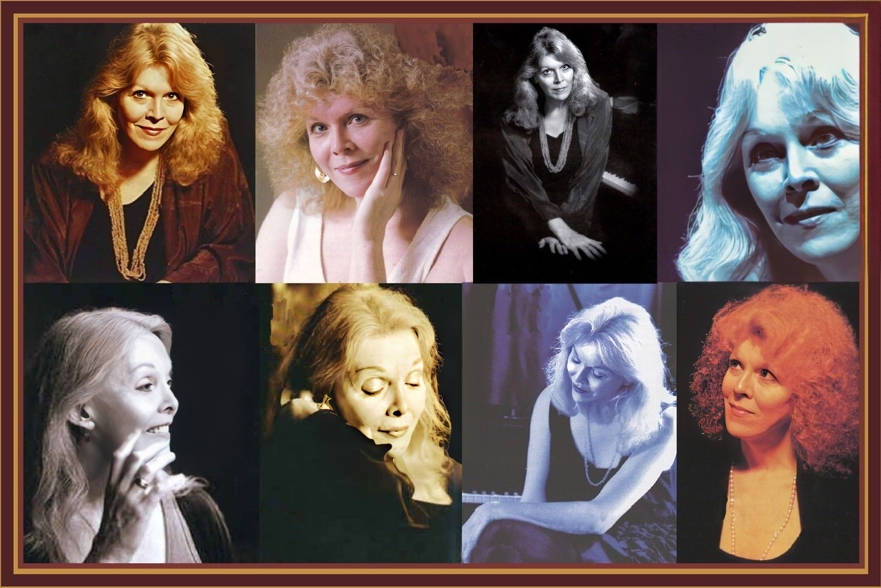 A montage of eight photographs of headshots of Jessica Williams half in color and half in black and white mixed together.
