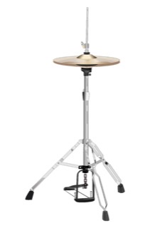 A picture of a modern drummer's hi-hat cymbals.