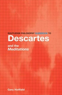 The orange book cover for The Routledge Guidebook to Descartes' Meditations (2014) by Gary Hatfield.