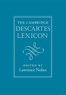 The blue book cover for The Cambridge Descartes Lexicon (2016) edited by Lawrence Nolan.